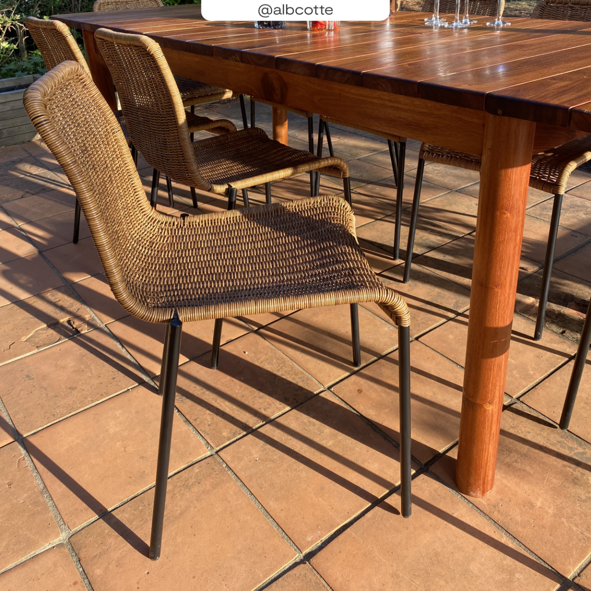 acquistare sedia set di 2 in resina intrecciata naturale confortevole