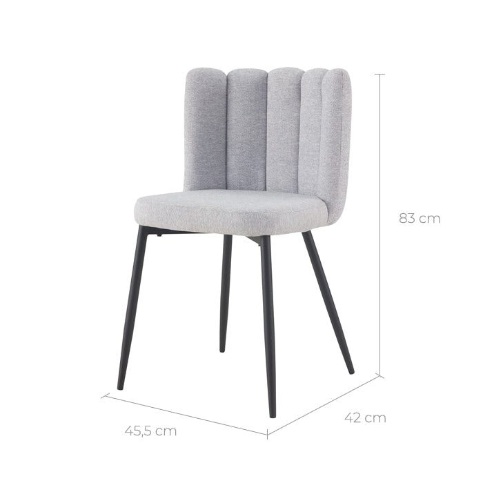 acheter chaise lot de 2 gris chine
