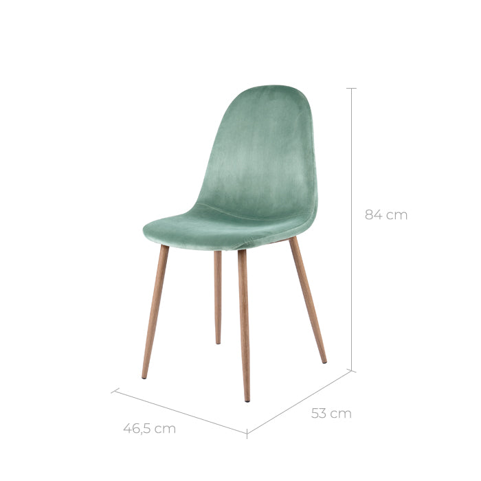 acquistare sedia set di 2 velluto verde acqua