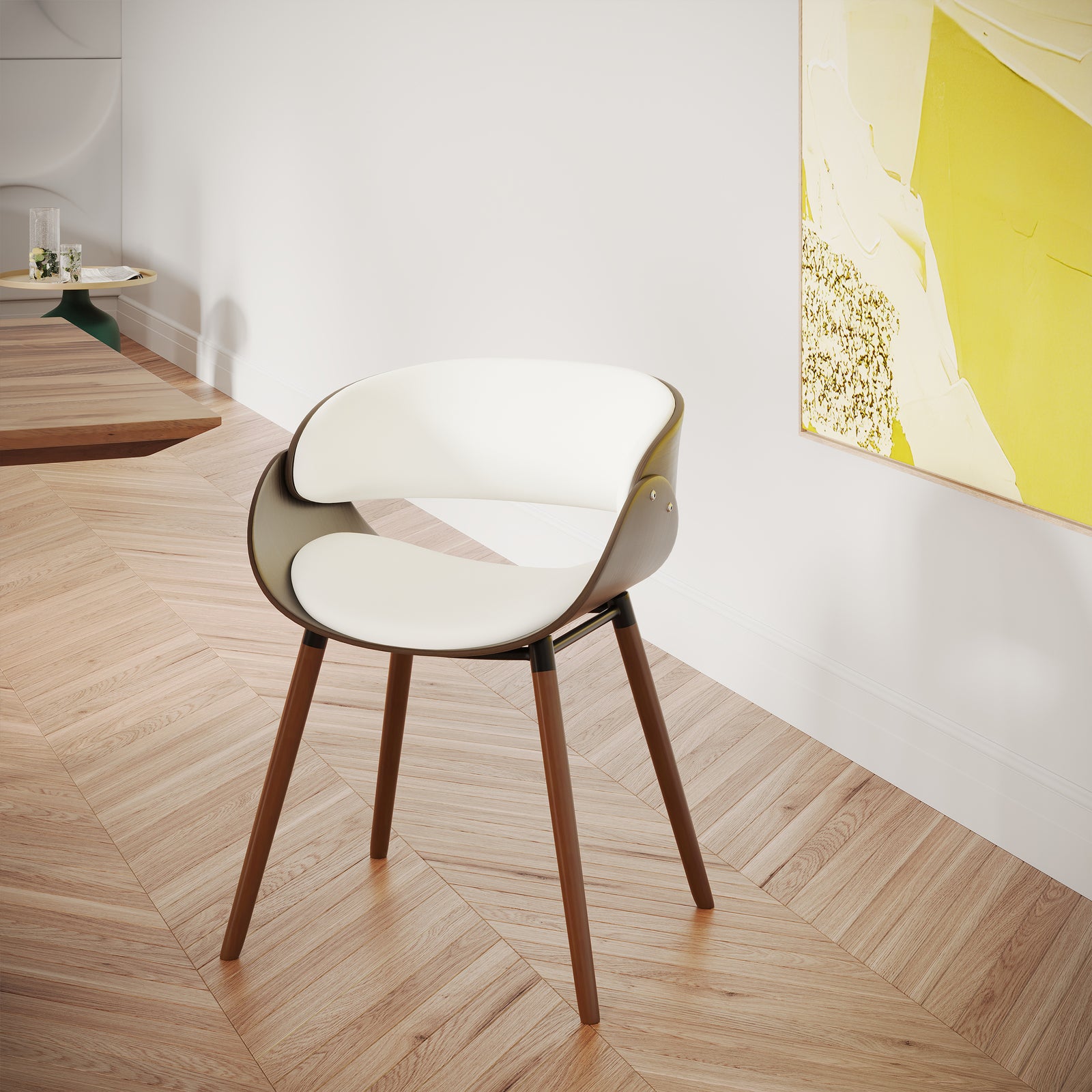 acheter chaise polo blanc et pieds laque