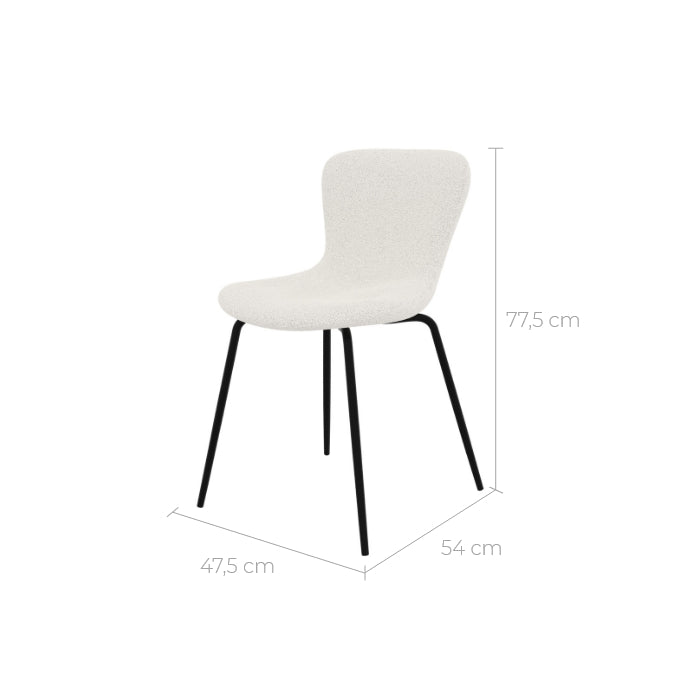 acheter chaise scandinave confortable laine bouclette blanche koko