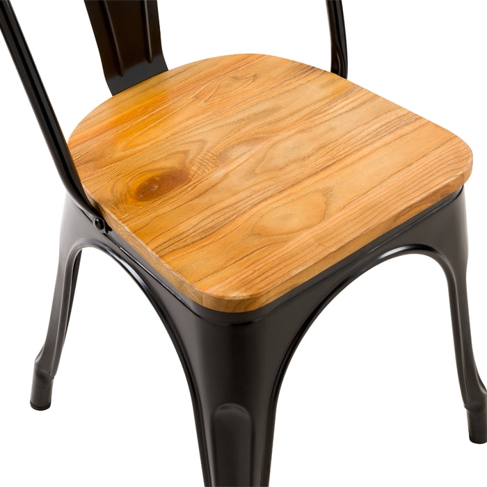 comprare sedia x 2 nera e legno chiaro