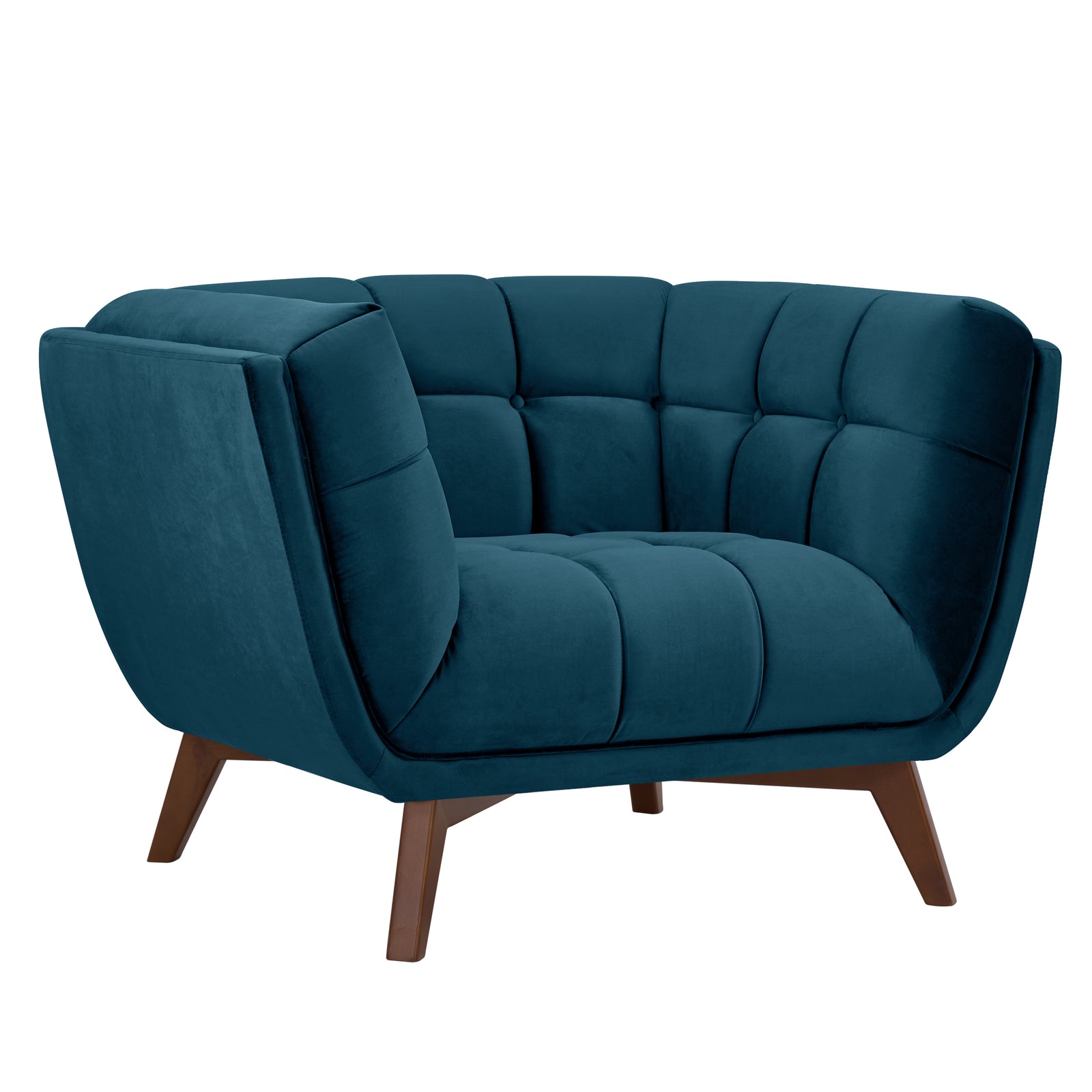 comprare poltrona comoda in velluto blu