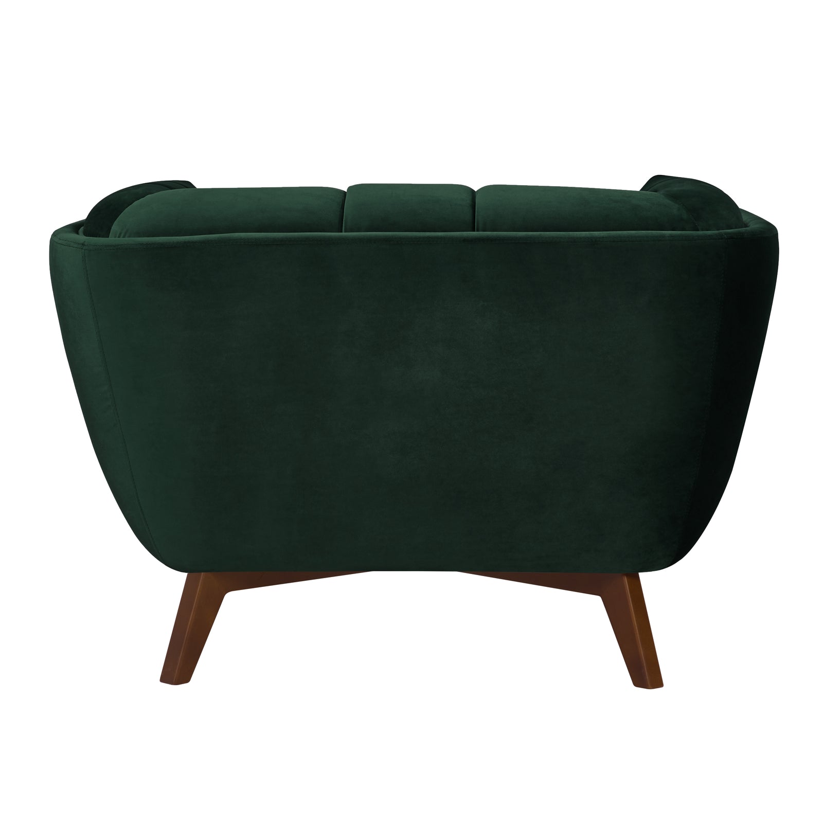 acquistare poltrona comoda verde e legno scuro
