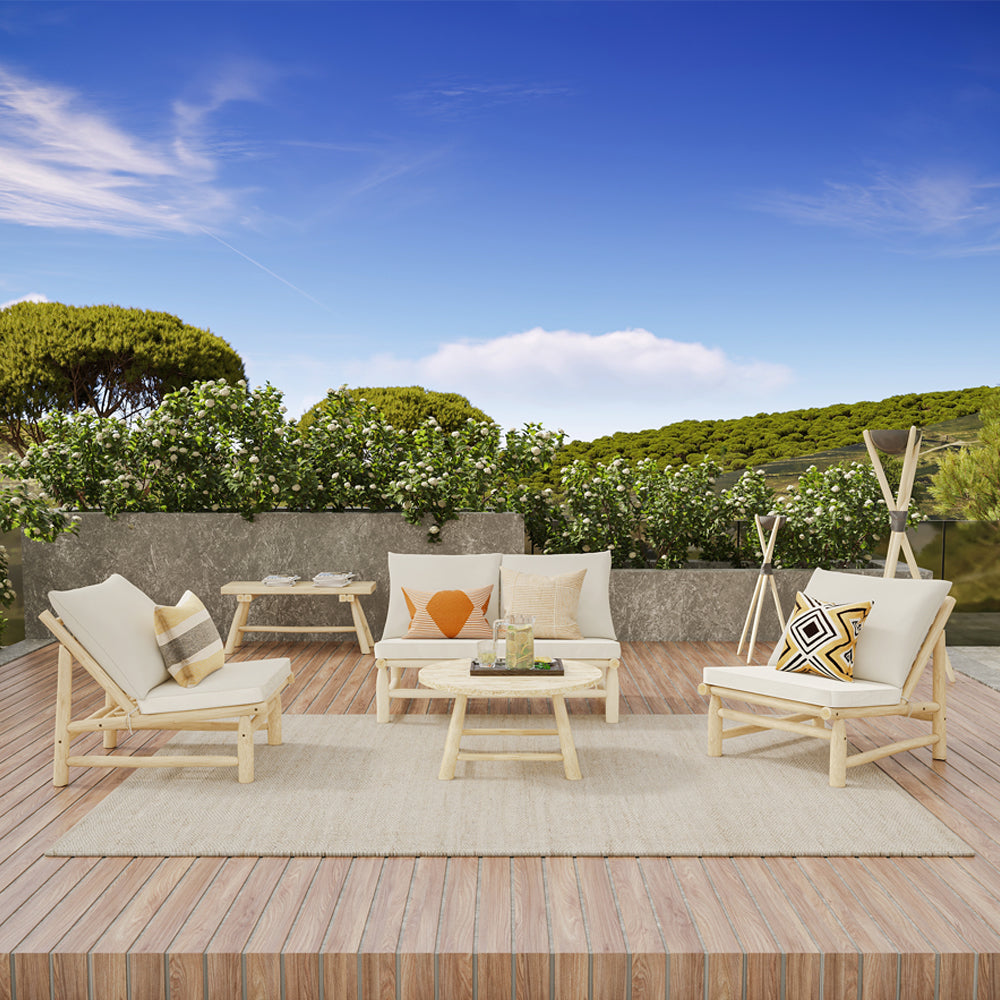 acheter fauteuil de jardin en bois de teck avec coussins