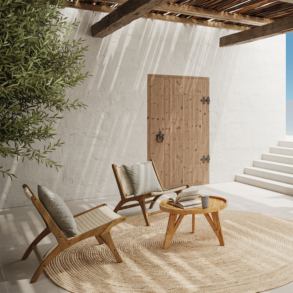 acquistare poltrona in legno di teak e in rattan