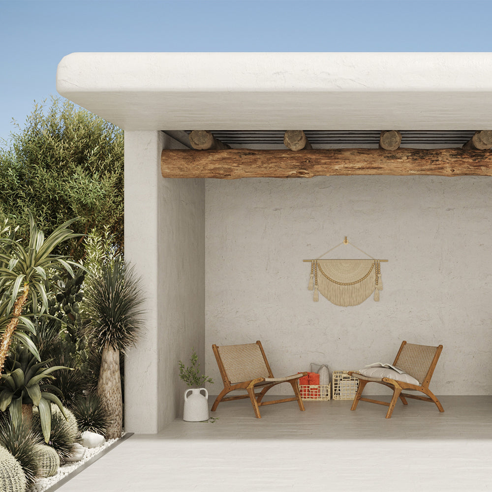 acquistare poltrona in teak e giunco naturale