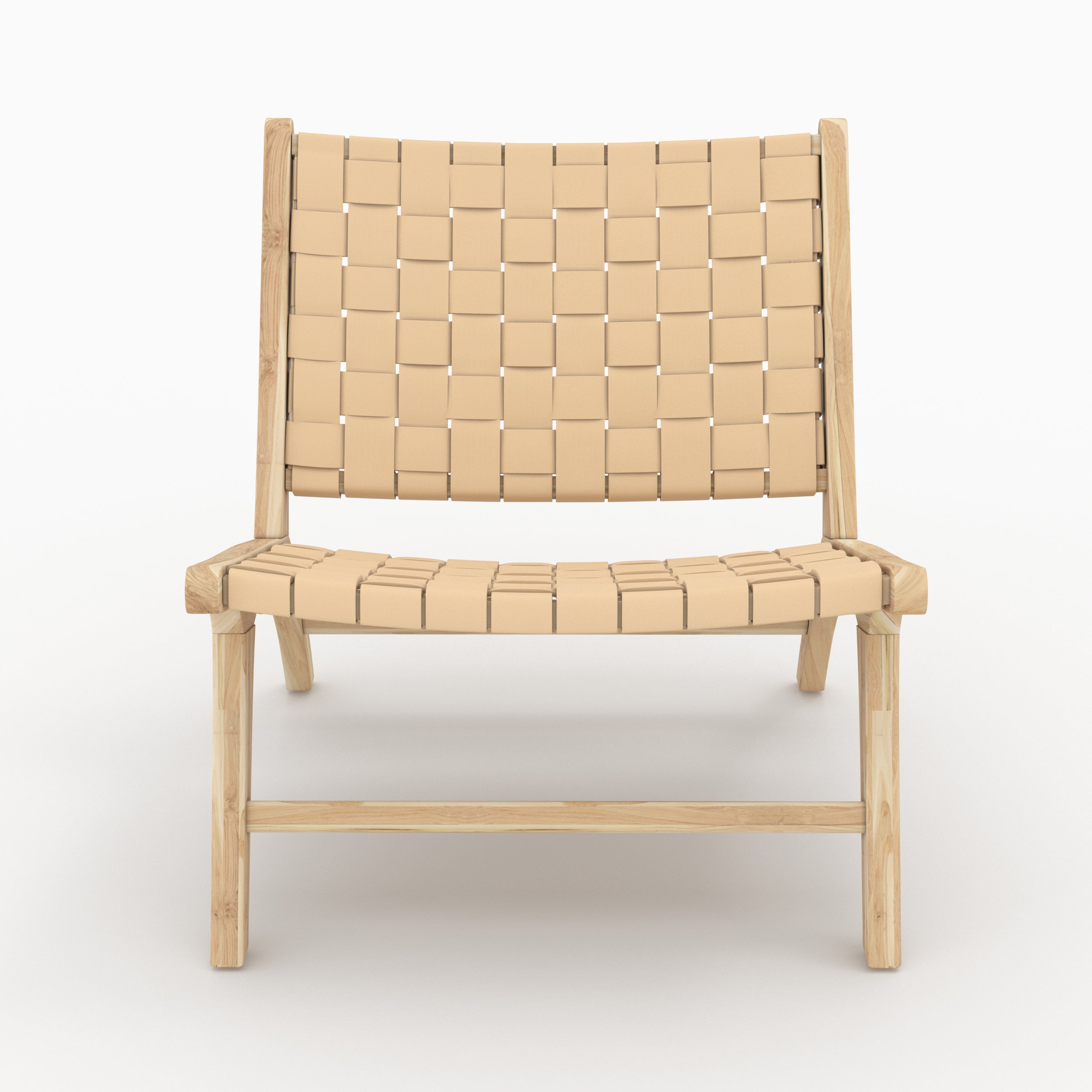 comprare poltrona kuna intrecciata beige pelle legno