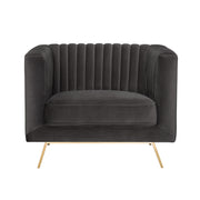 acheter fauteuil molletonne gris fonce velours