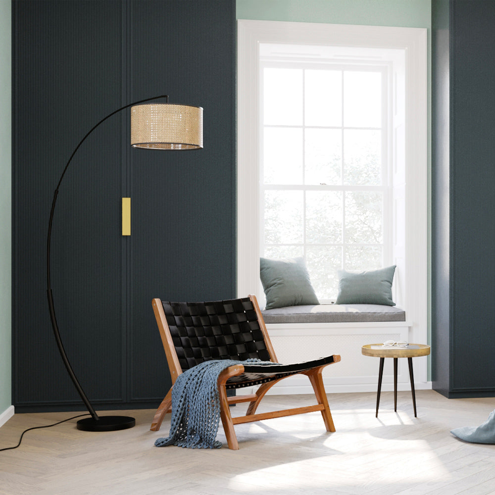 acquistare lampada da terra bohemien in rattan