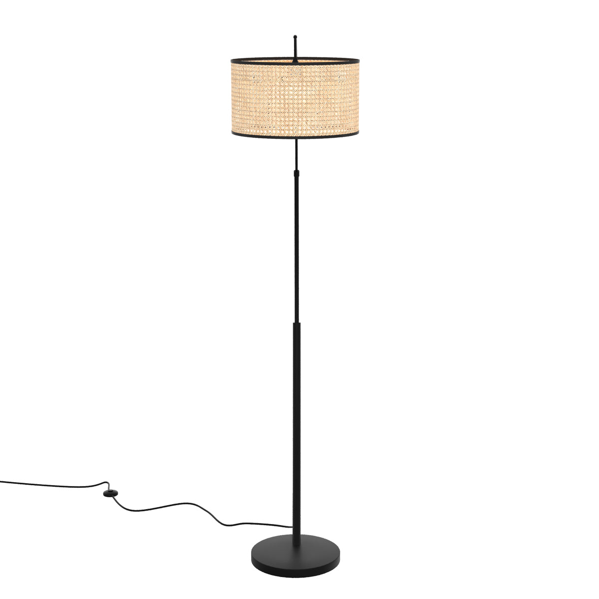 acquistare lampada da terra in rattan con paralume aimee