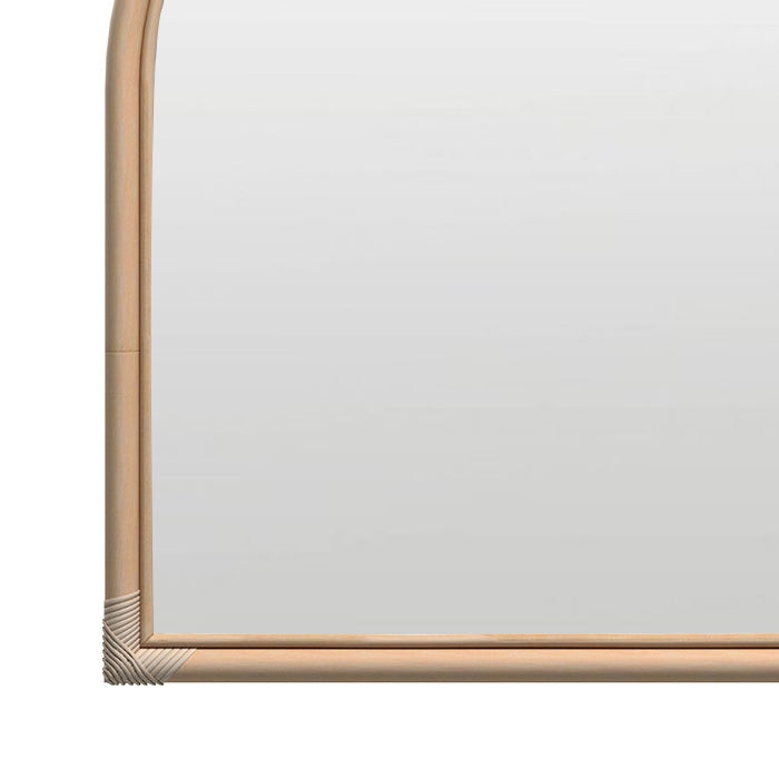 acquista specchio semi-ovale in rattan