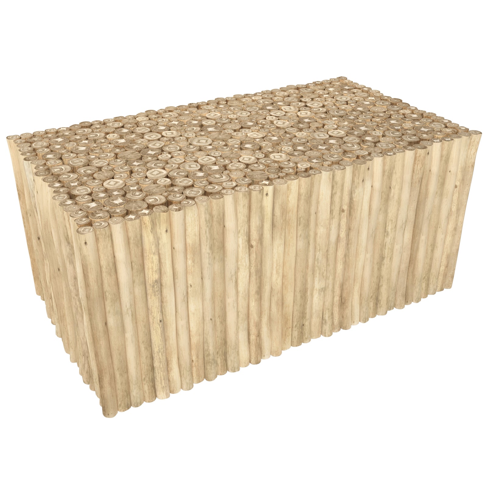 acheter table basse en branche de teck ethnique