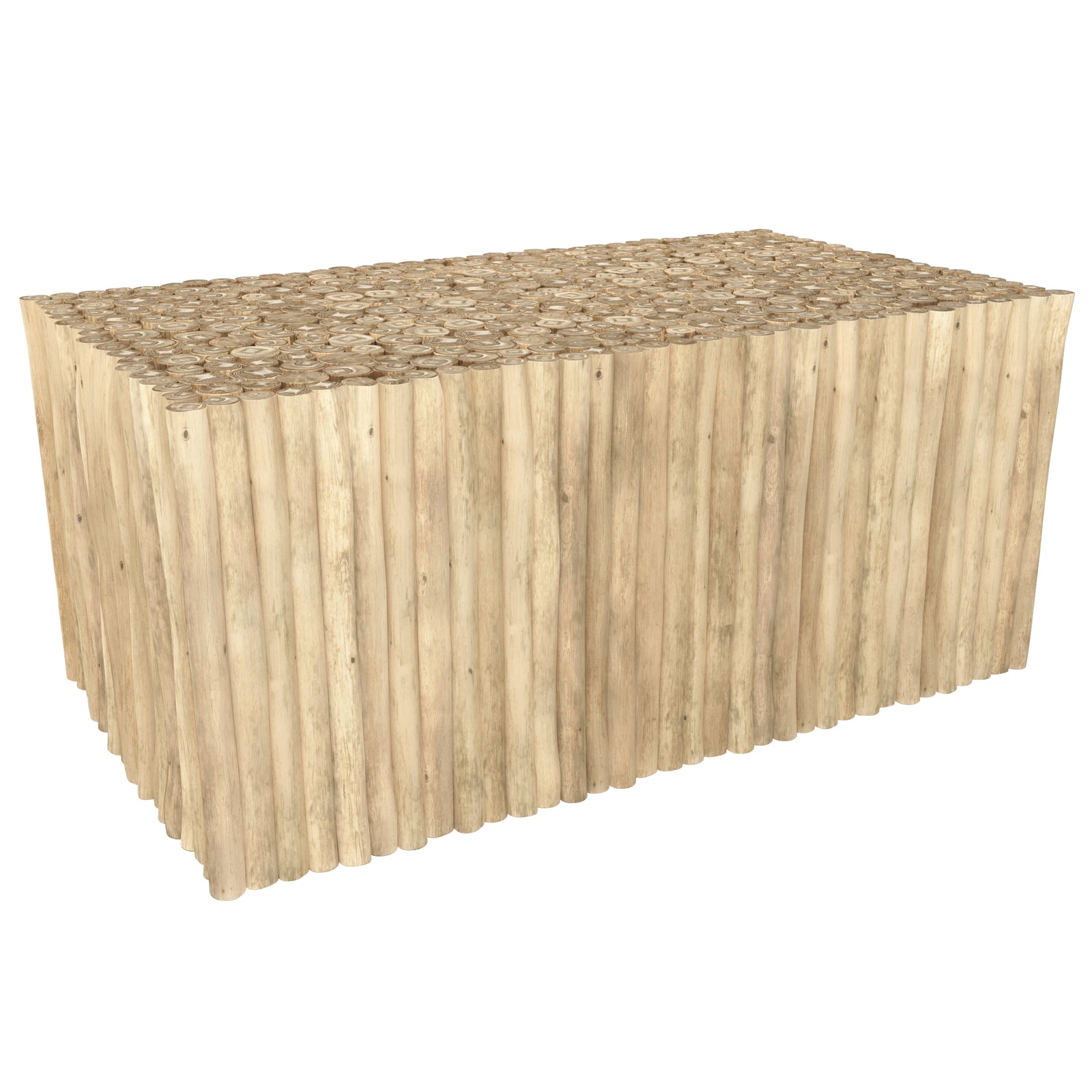 acheter table basse en teck rectangulaire clair