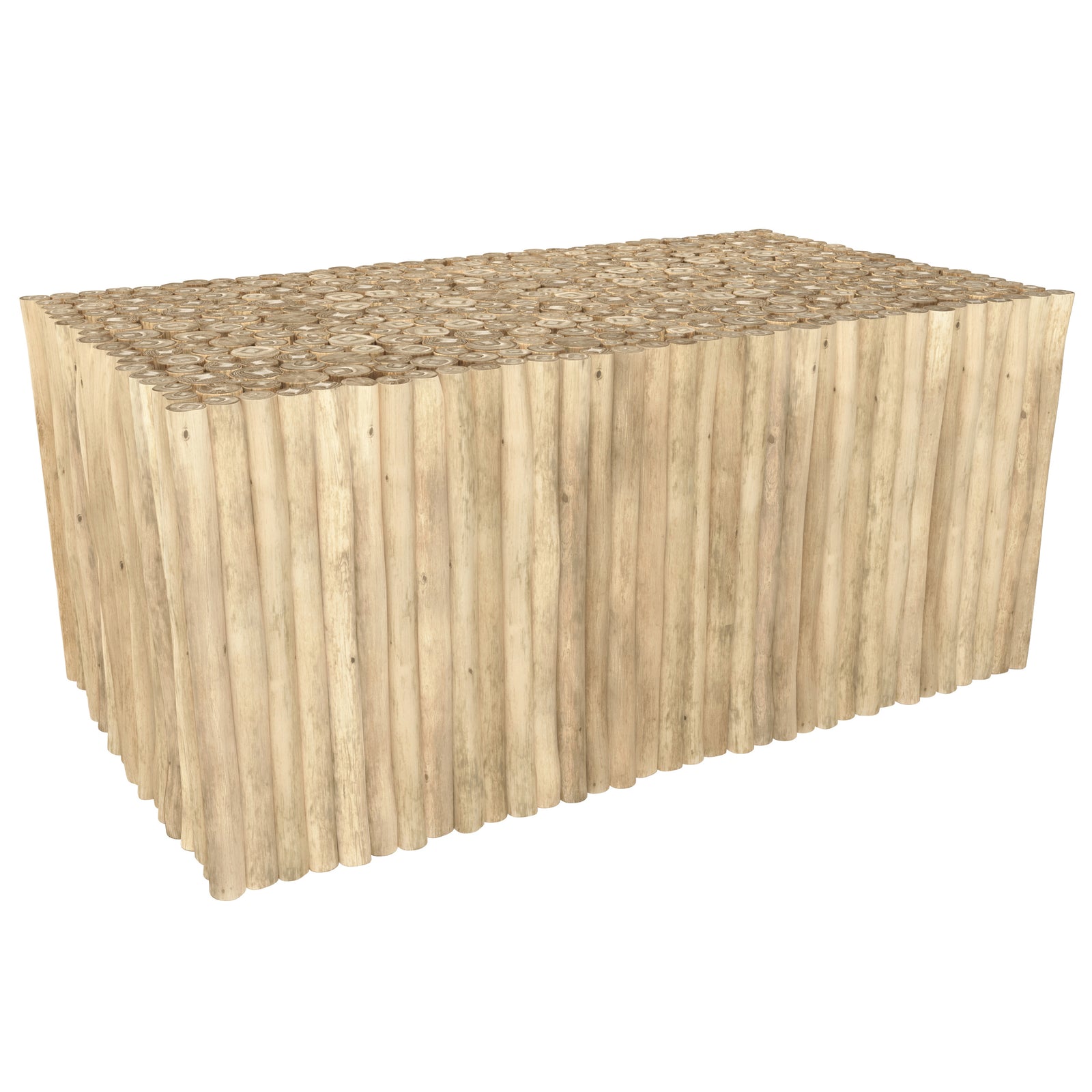 acheter table basse en teck rectangulaire clair