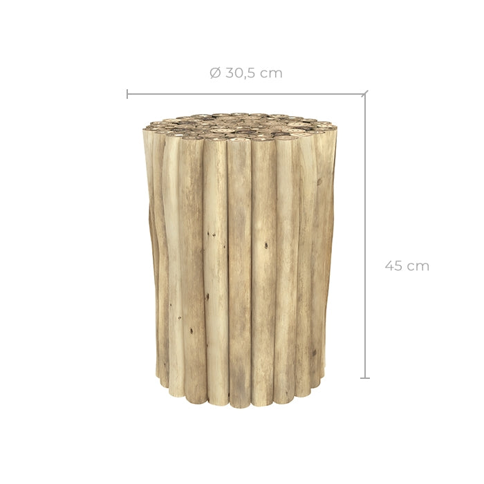 acheter table d appoint ronde en bois rondin