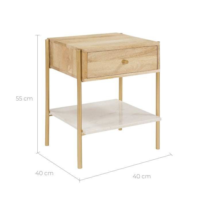 comprare un comodino in legno e marmo