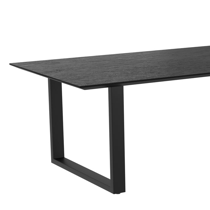 acheter table de repas industrielle noir bois et metal adok