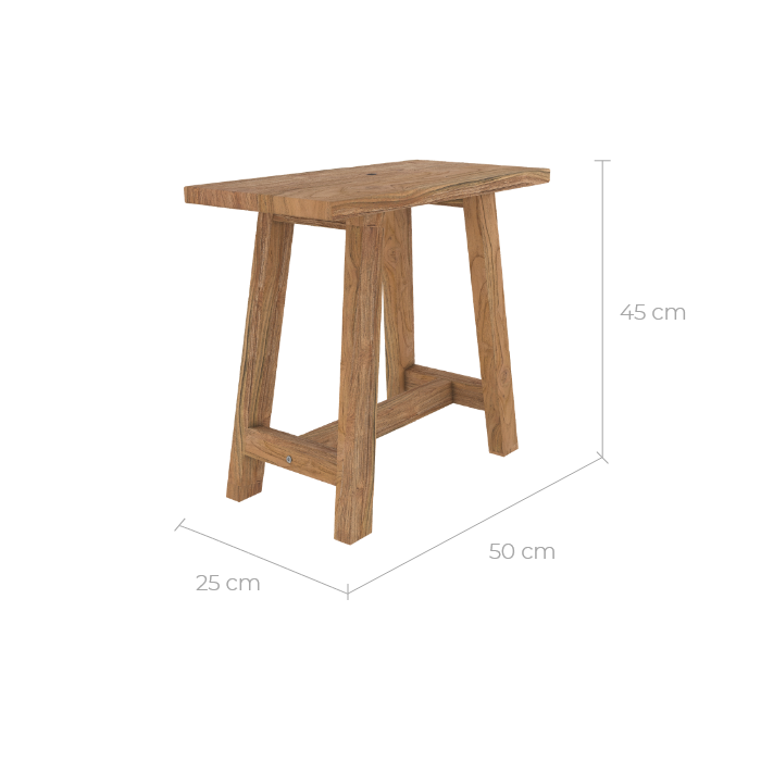 comprare sgabello in legno di teak riciclato