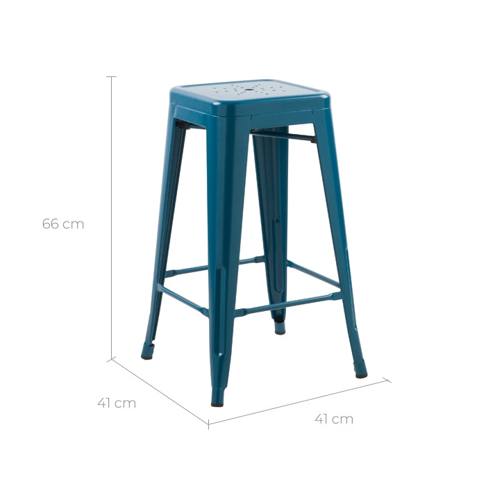 comprare sgabello da bar blu opaco in metallo