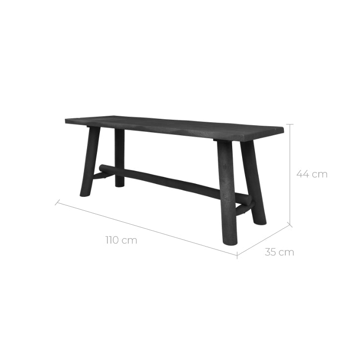 acquistare una panchina nera toxis 110 cm due posti in legno di mango