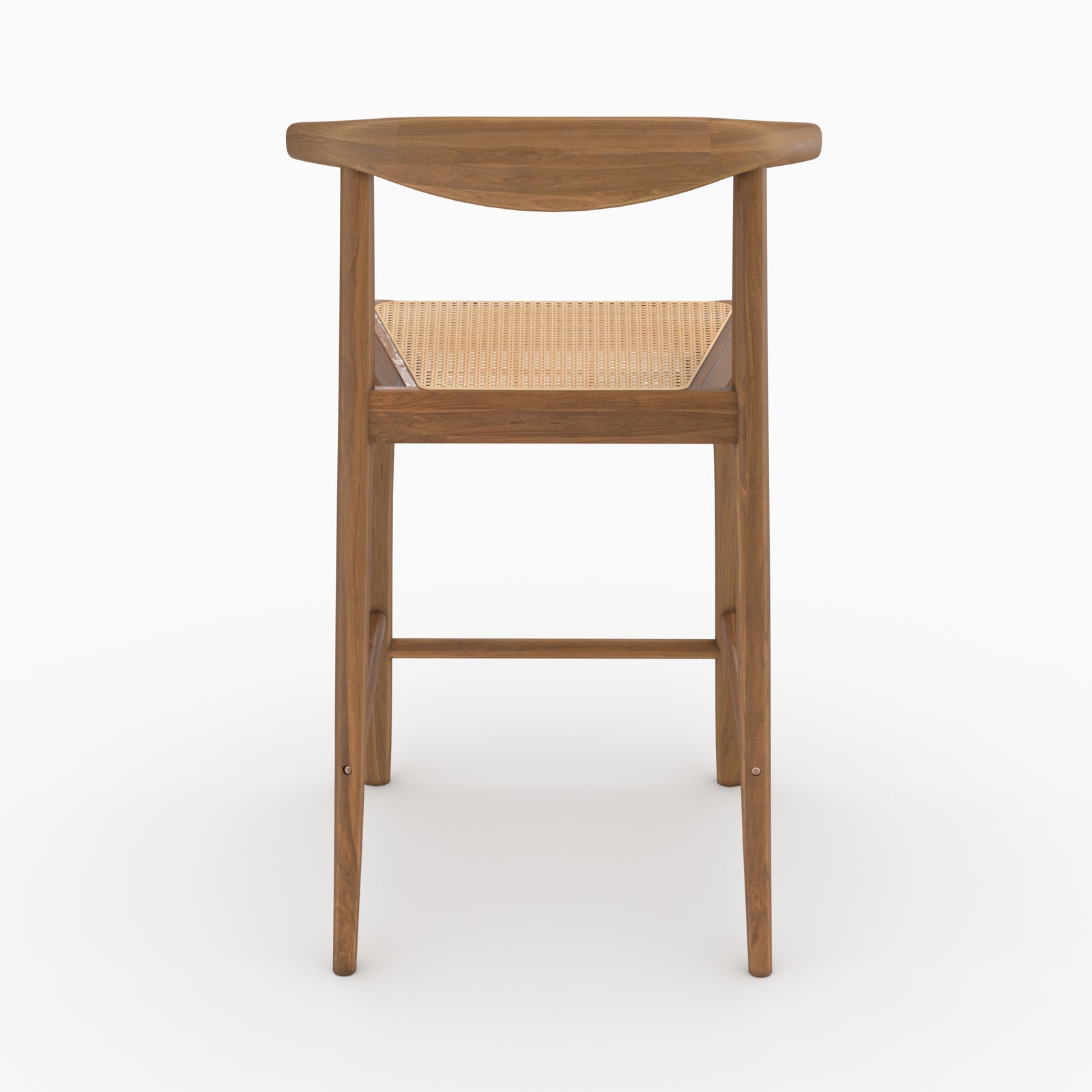 Alia chaises cannage teck vernis hauteur 64cm x2