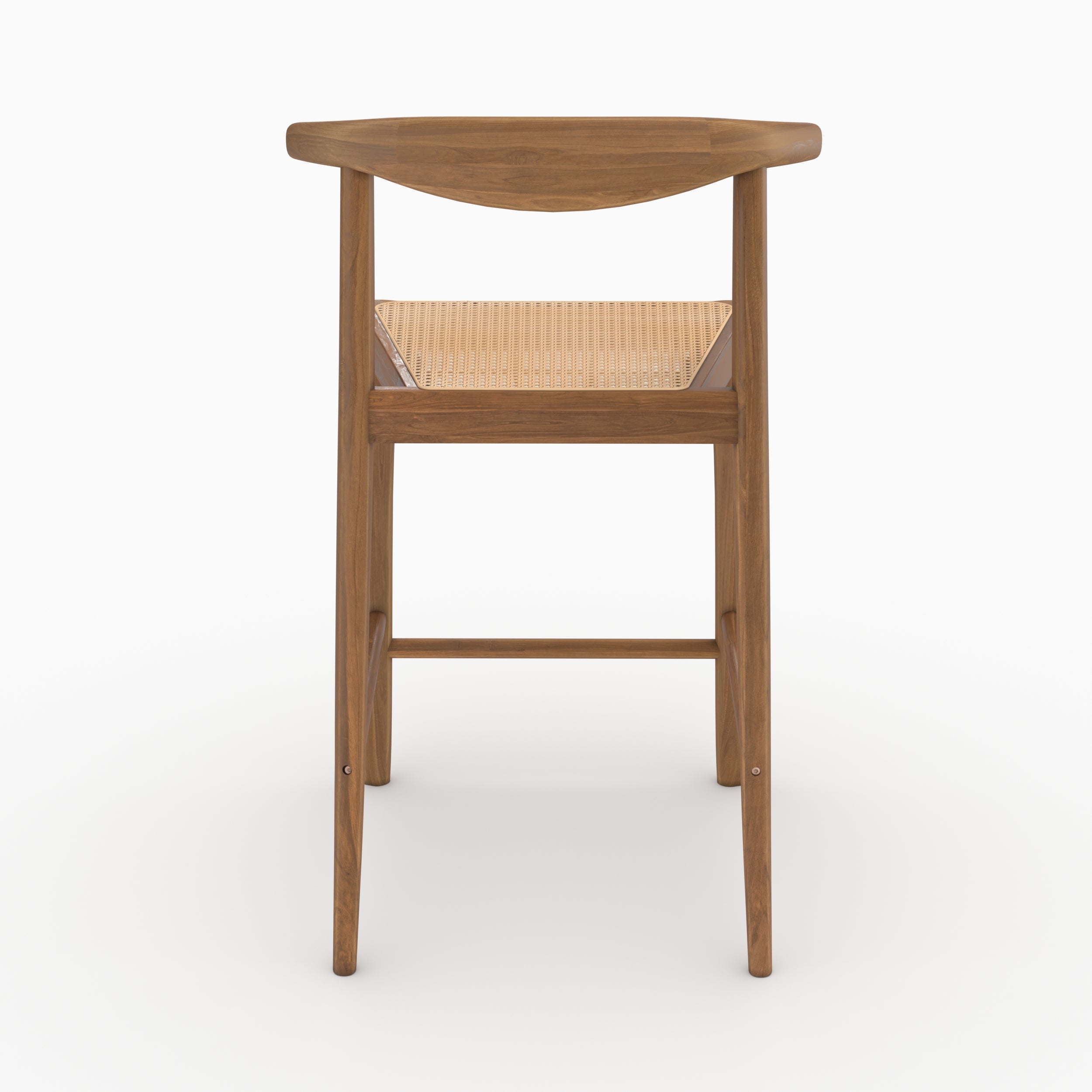 Alia chaises cannage teck vernis hauteur 64cm x2