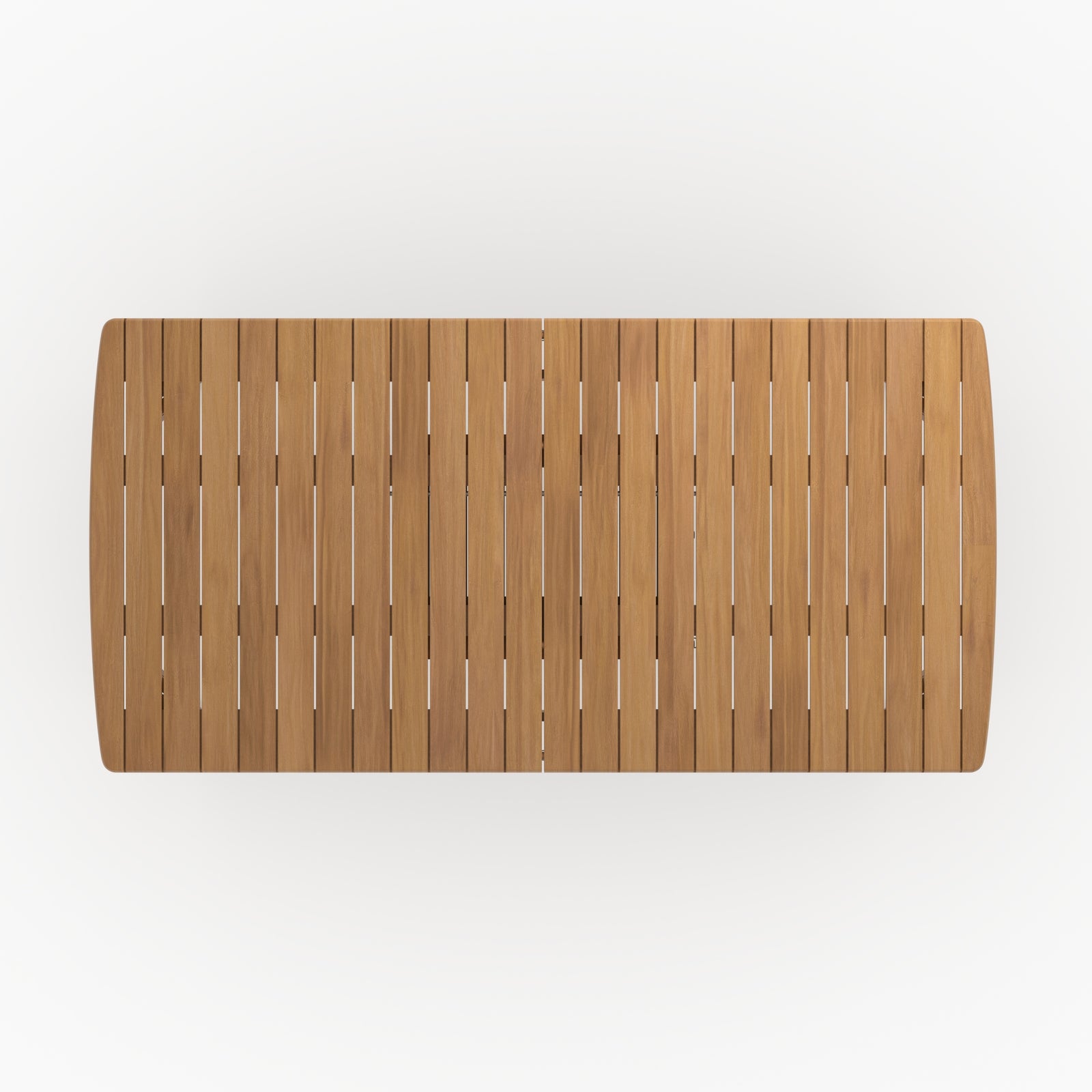 Alona table jardin acacia huilé extensible plateau lattes vue dessus
