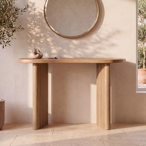 Consola Brandan de madera maciza de mindi