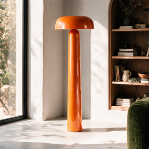Livia-Stehlampe aus orangefarbenem Metall