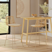 Chaise pour îlot central 66 cm Tamara en rotin naturel (lot de 2)
