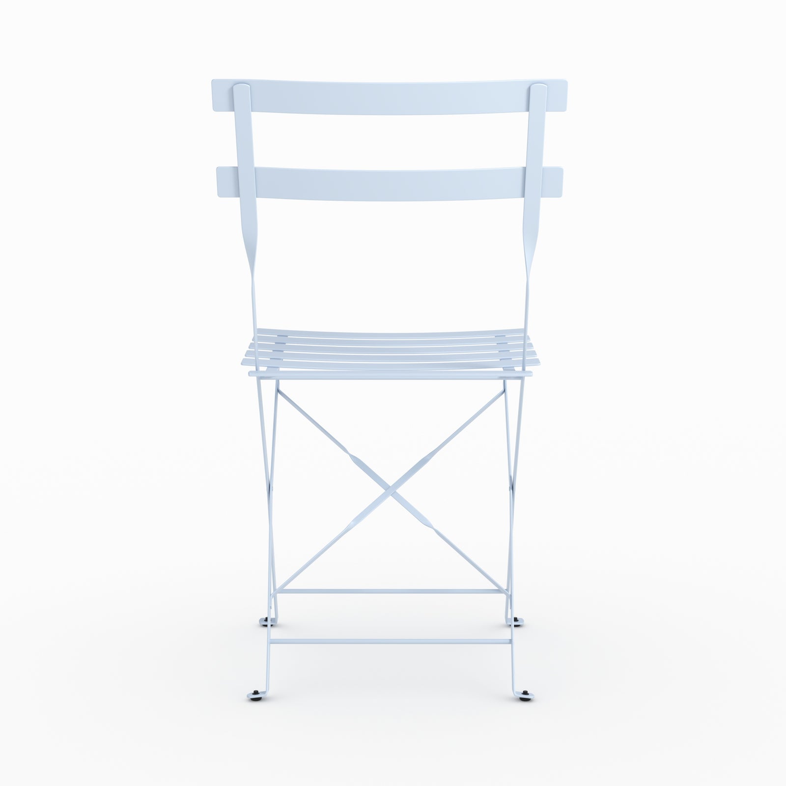 Ambiance salon lot de 2 chaises de jardin Kayla en métal bleu pastel pliantes