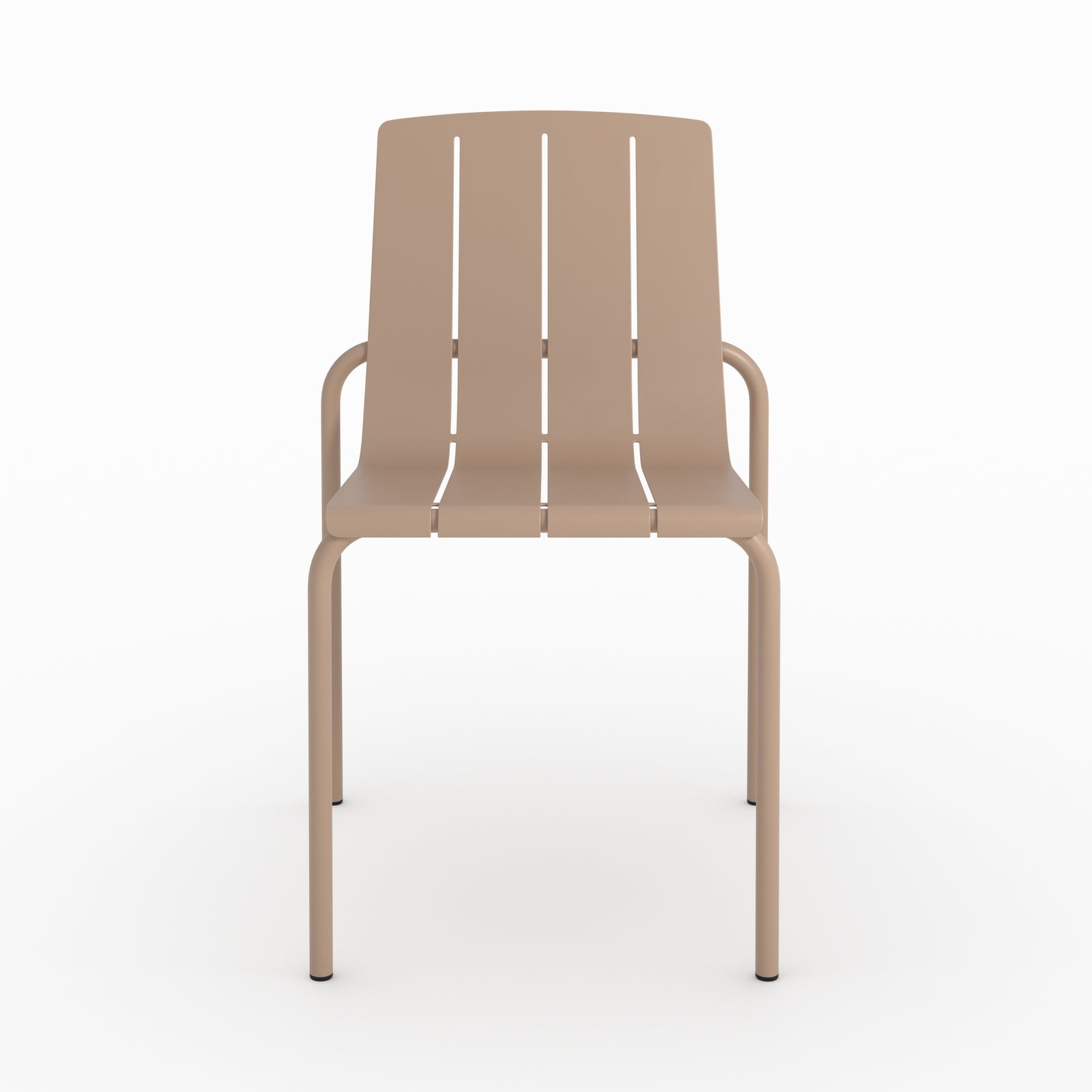 Ambiance salon lot de 2 chaises de jardin suna en métal taupe