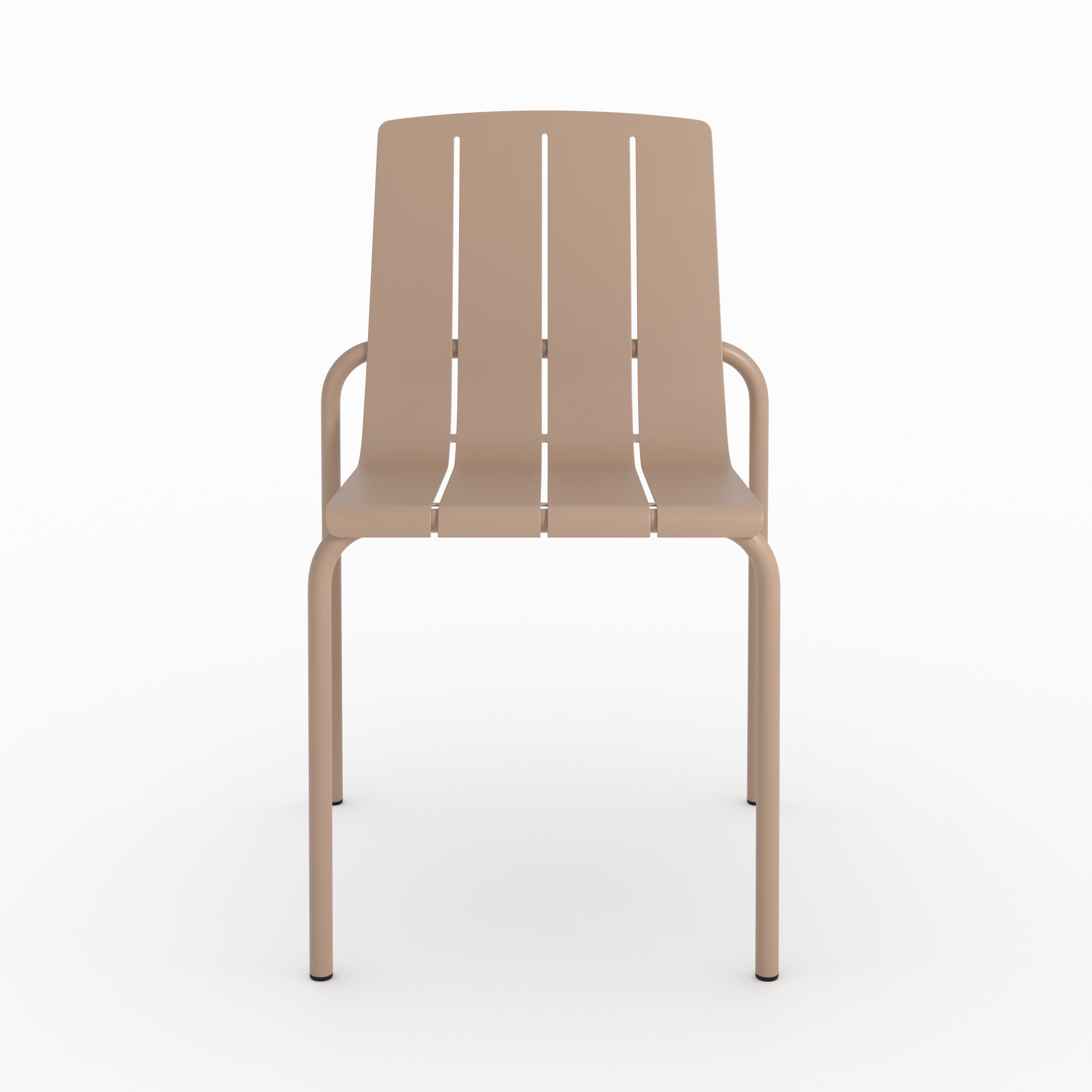 Ambiance salon lot de 2 chaises de jardin suna en métal taupe
