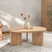 Mesa baja redonda Galia de madera maciza de mindi