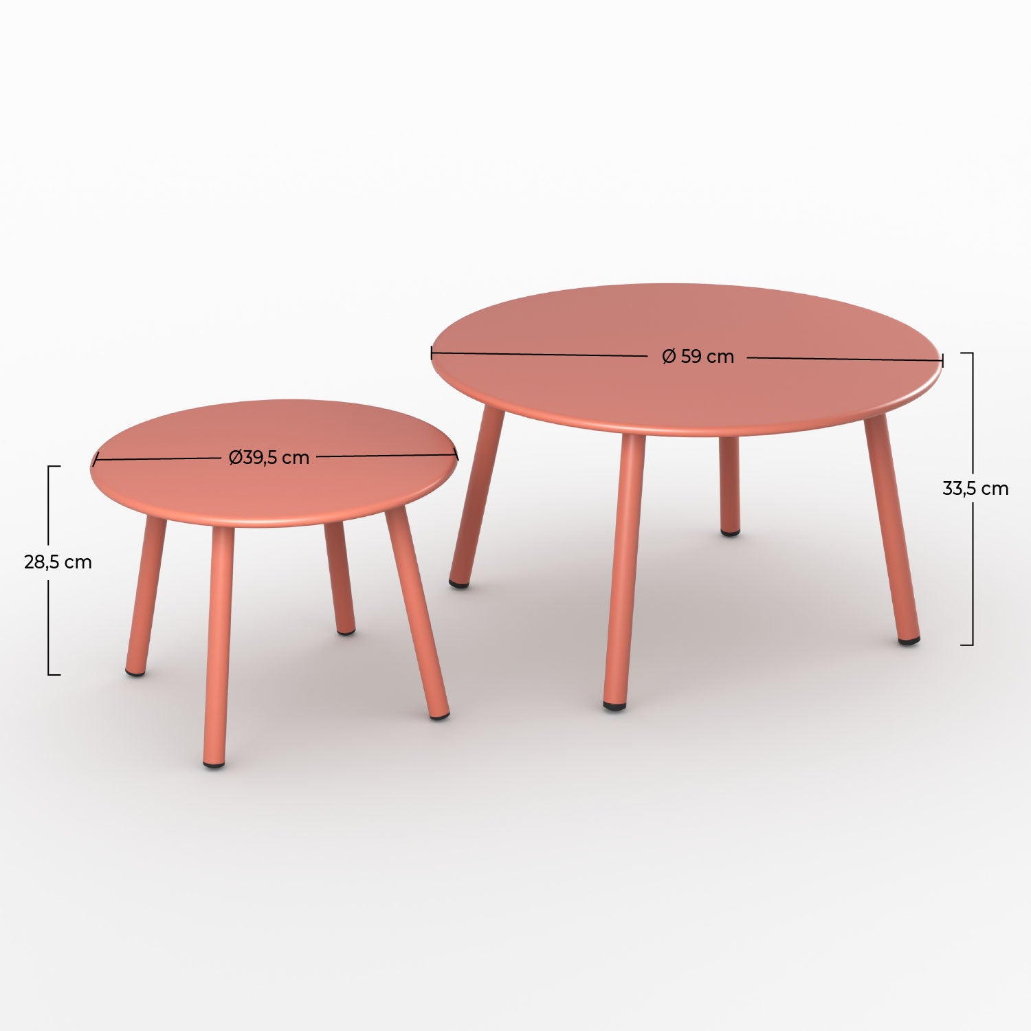 Ambiance salon tables basses de jardin feria en métal terracotta lot de 2