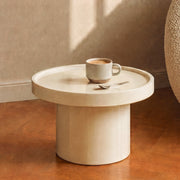 Ambiance table d'appoint laquée Nora blanche – Maison Pavane