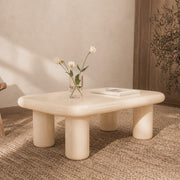 Table basse Lolly rectangulaire laquée blanche en MDF