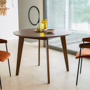 Mesa redonda Réno D100 cm en madera oscura