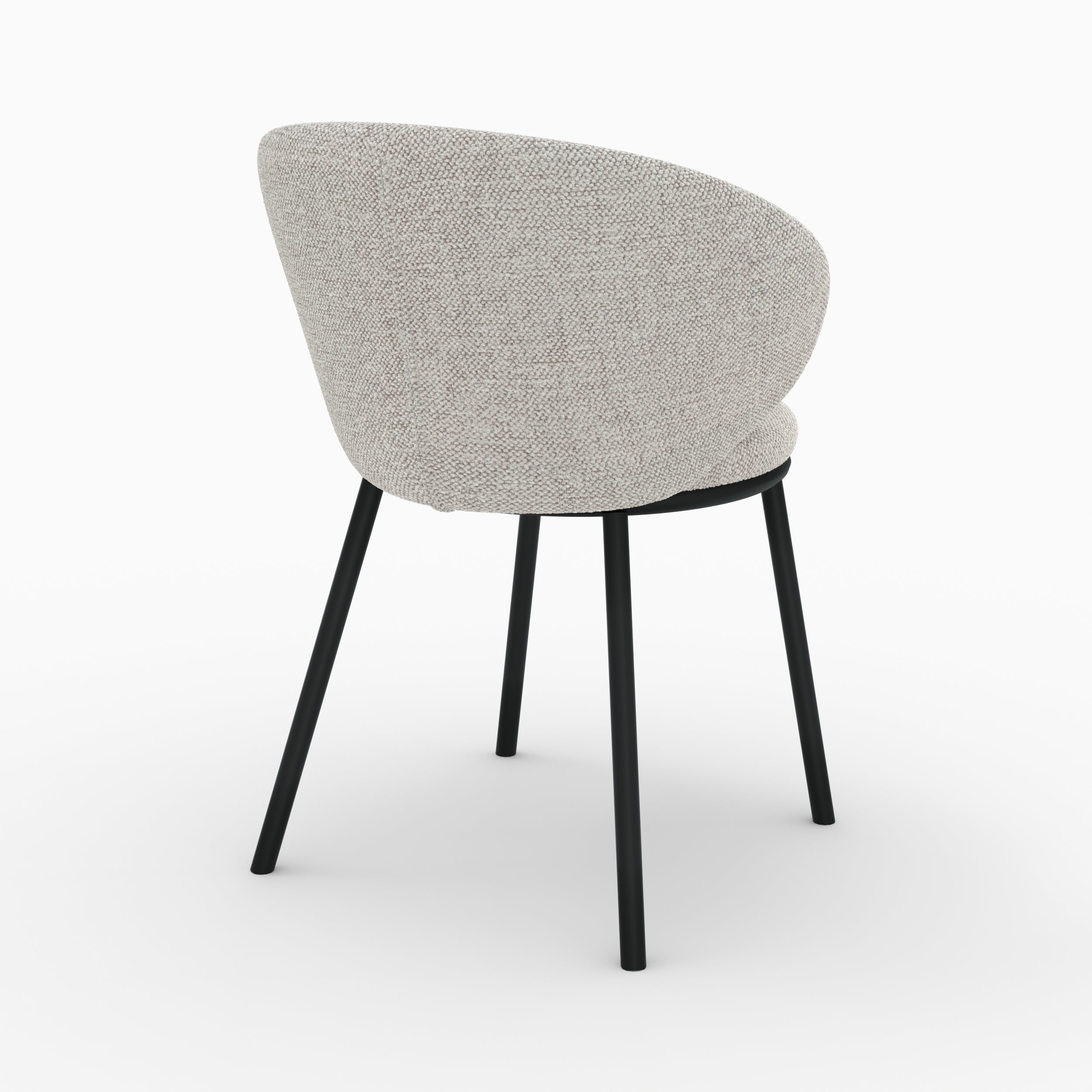chaise Angèle in tessuto beige con piedi neri