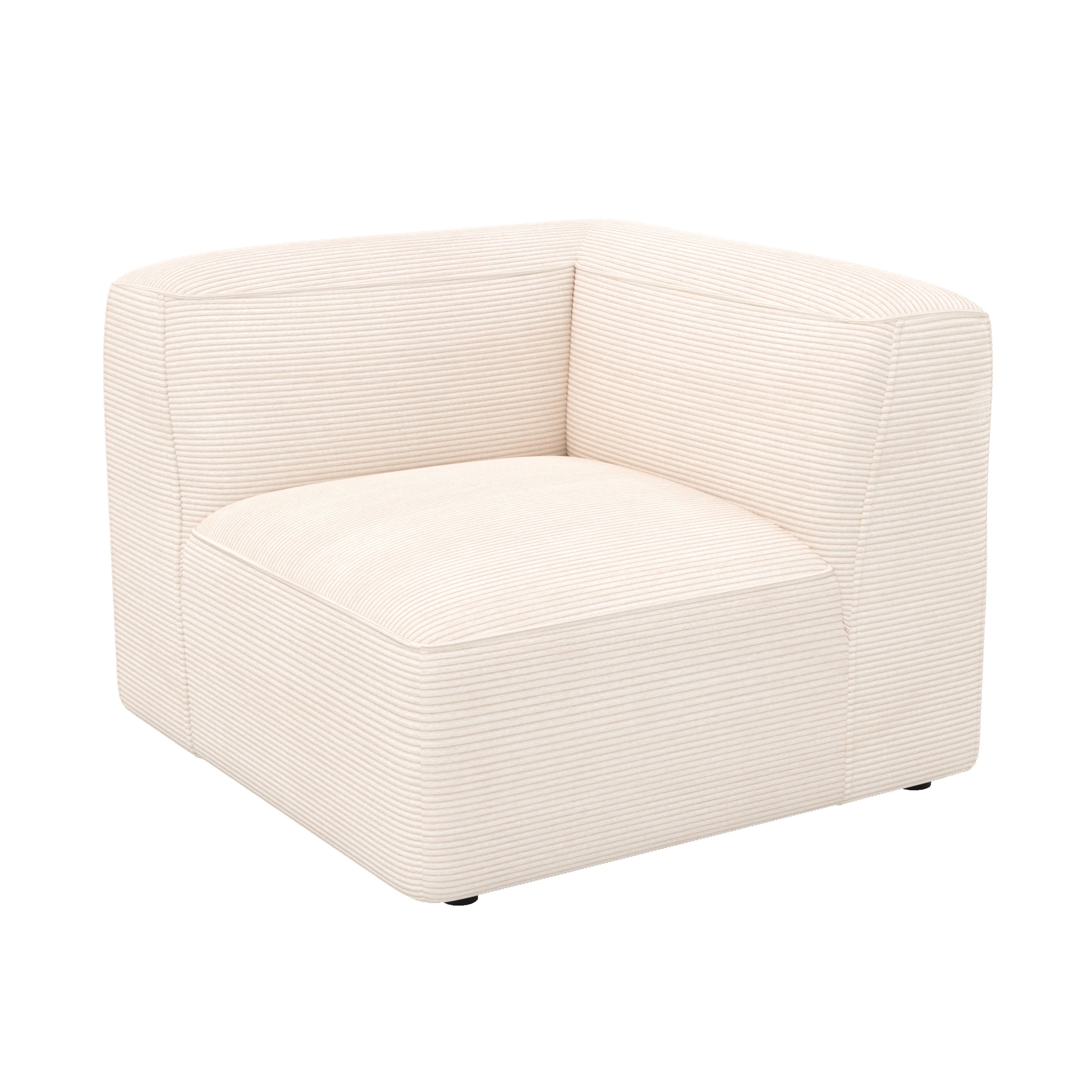 Angle droit canapé modulable velours blanc cassé Mina