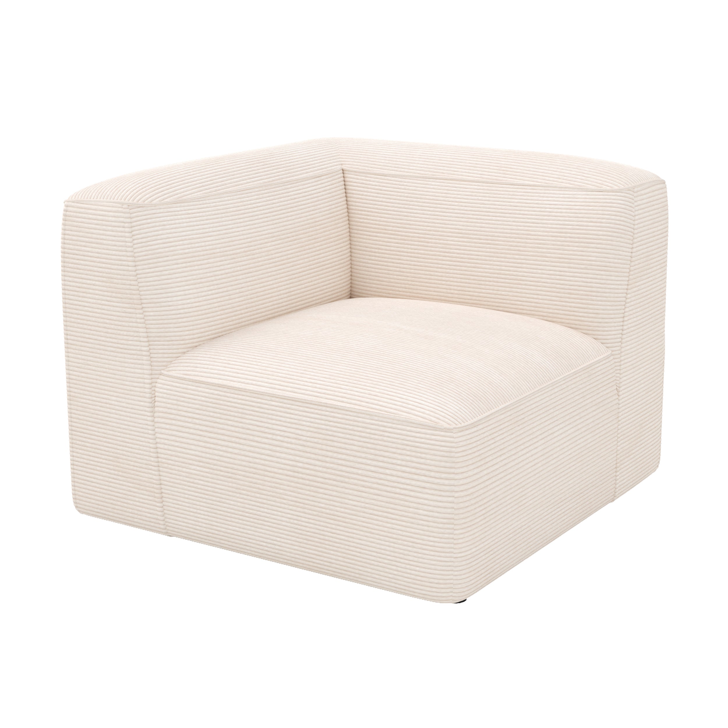 Angle gauche canapé modulable velours blanc cassé Mina cocooning
