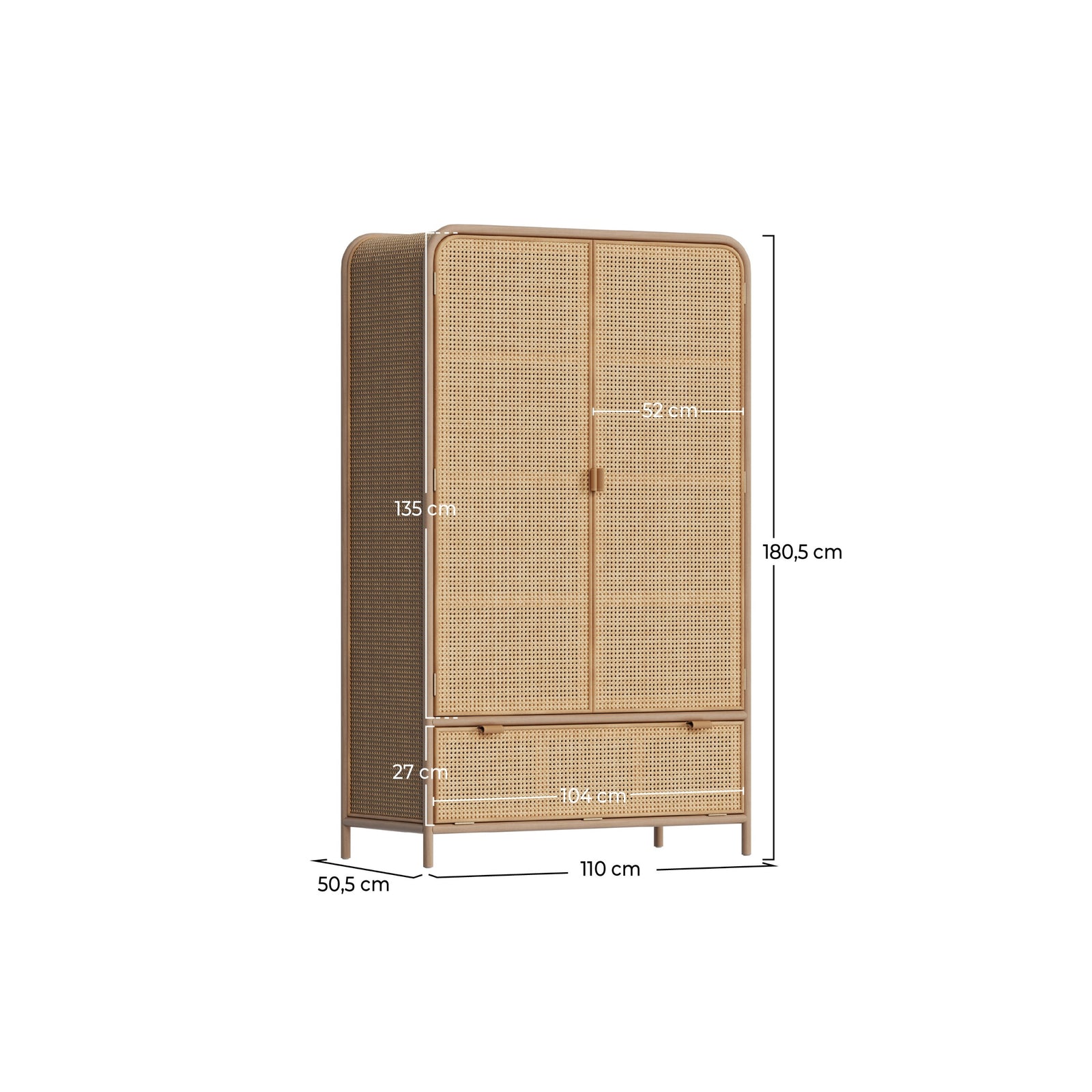 armoire alata en bois massif de pin et de teck