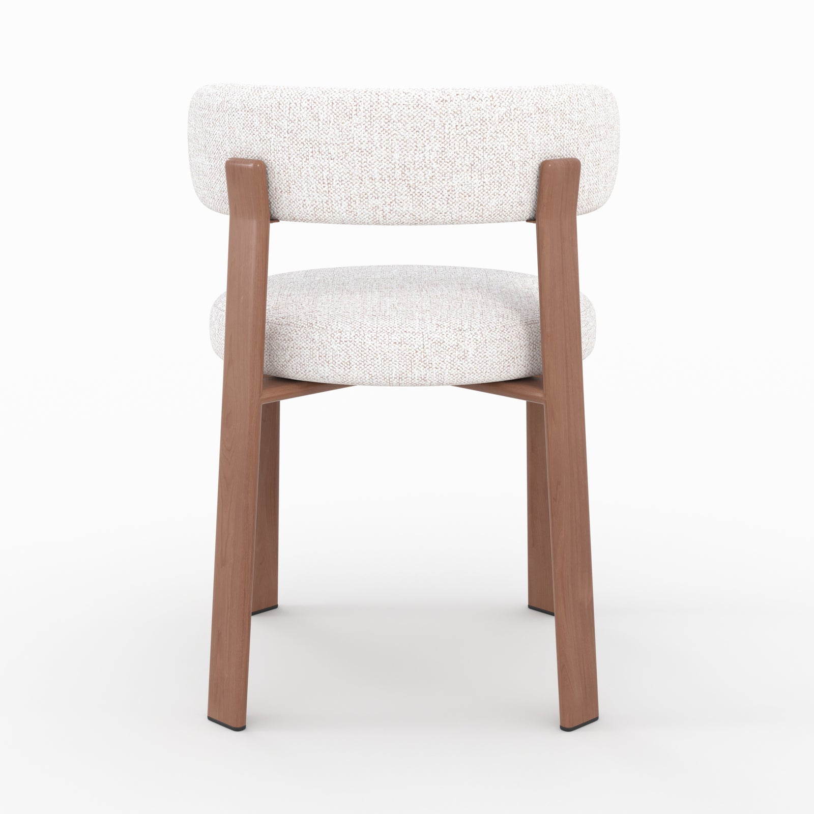 Aura chaise tissu texture blanc cassé pieds métal effet bois vue arrière