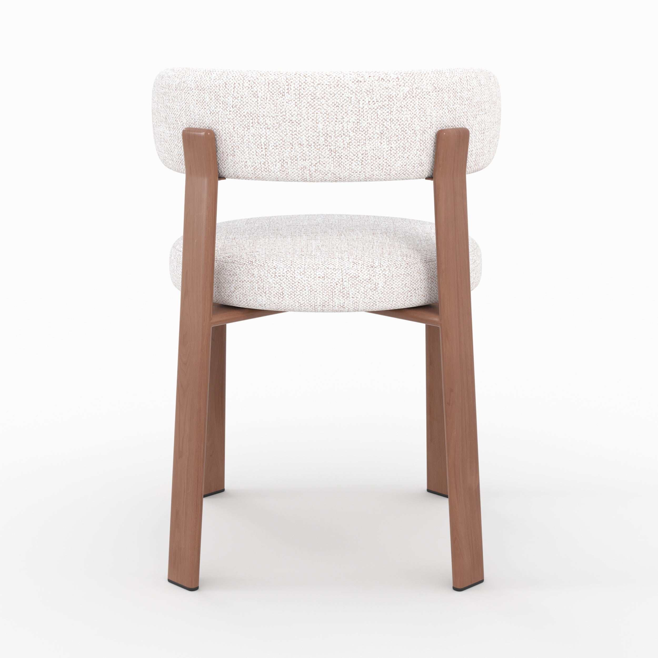Aura chaise tissu texture blanc cassé pieds métal effet bois vue arrière