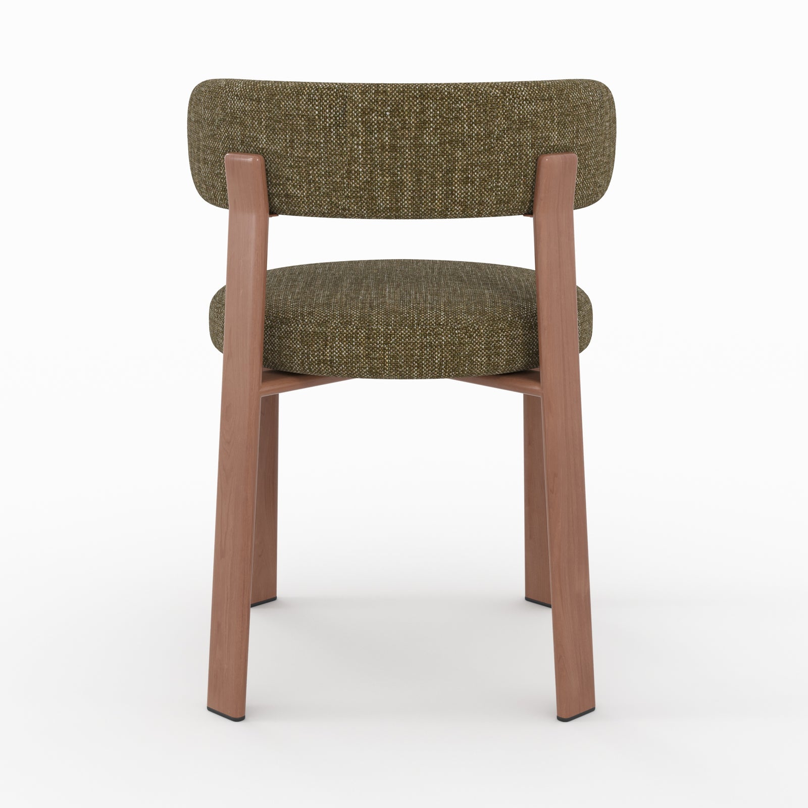 Aura chaise tissu texture vert kaki pieds métal effet bois vue arrière