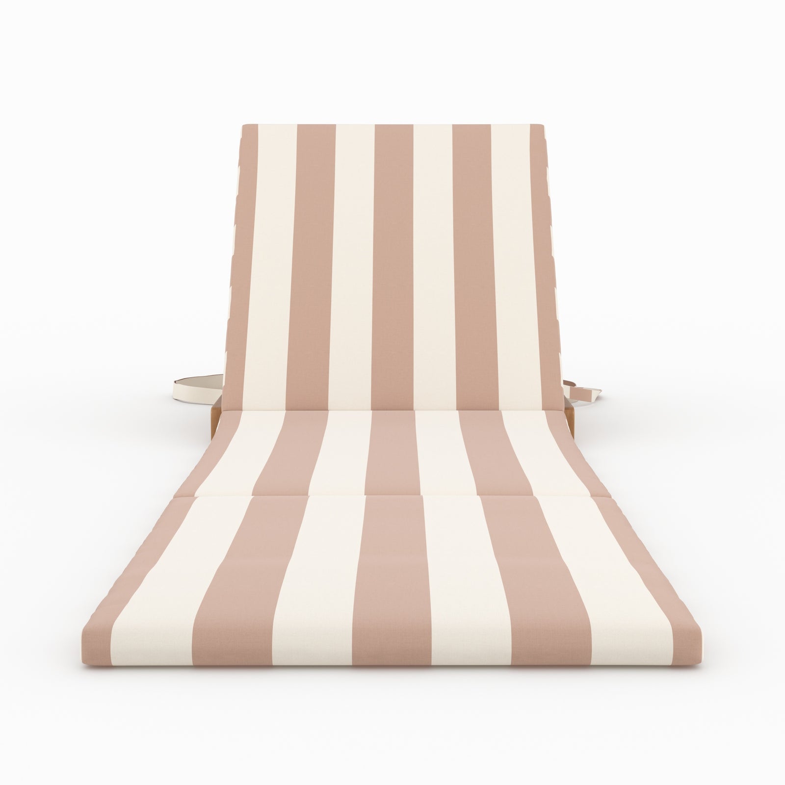 Balabac transat plage pliable rayé écru taupe vue face