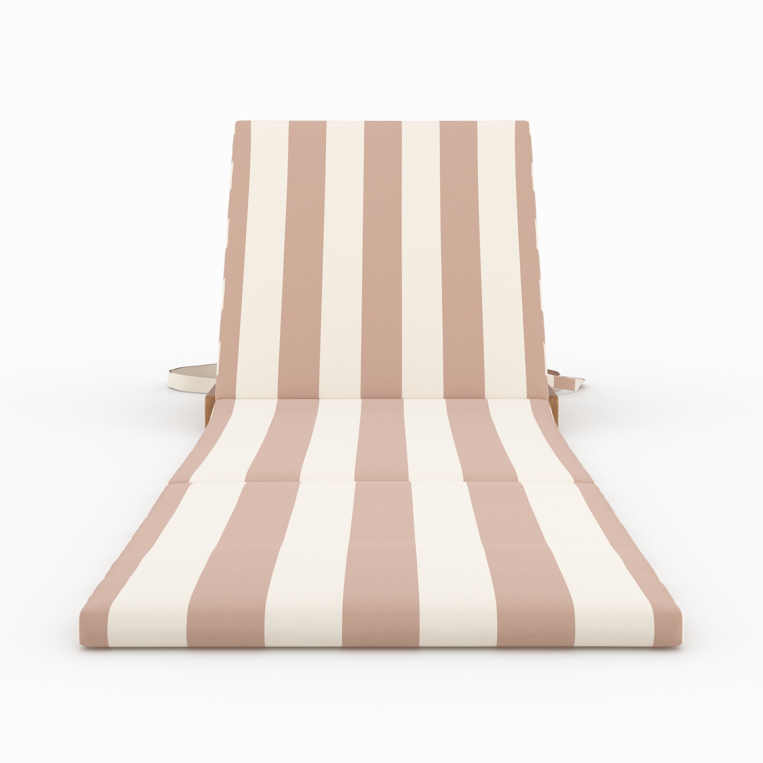 Balabac transat plage pliable rayé écru taupe vue face
