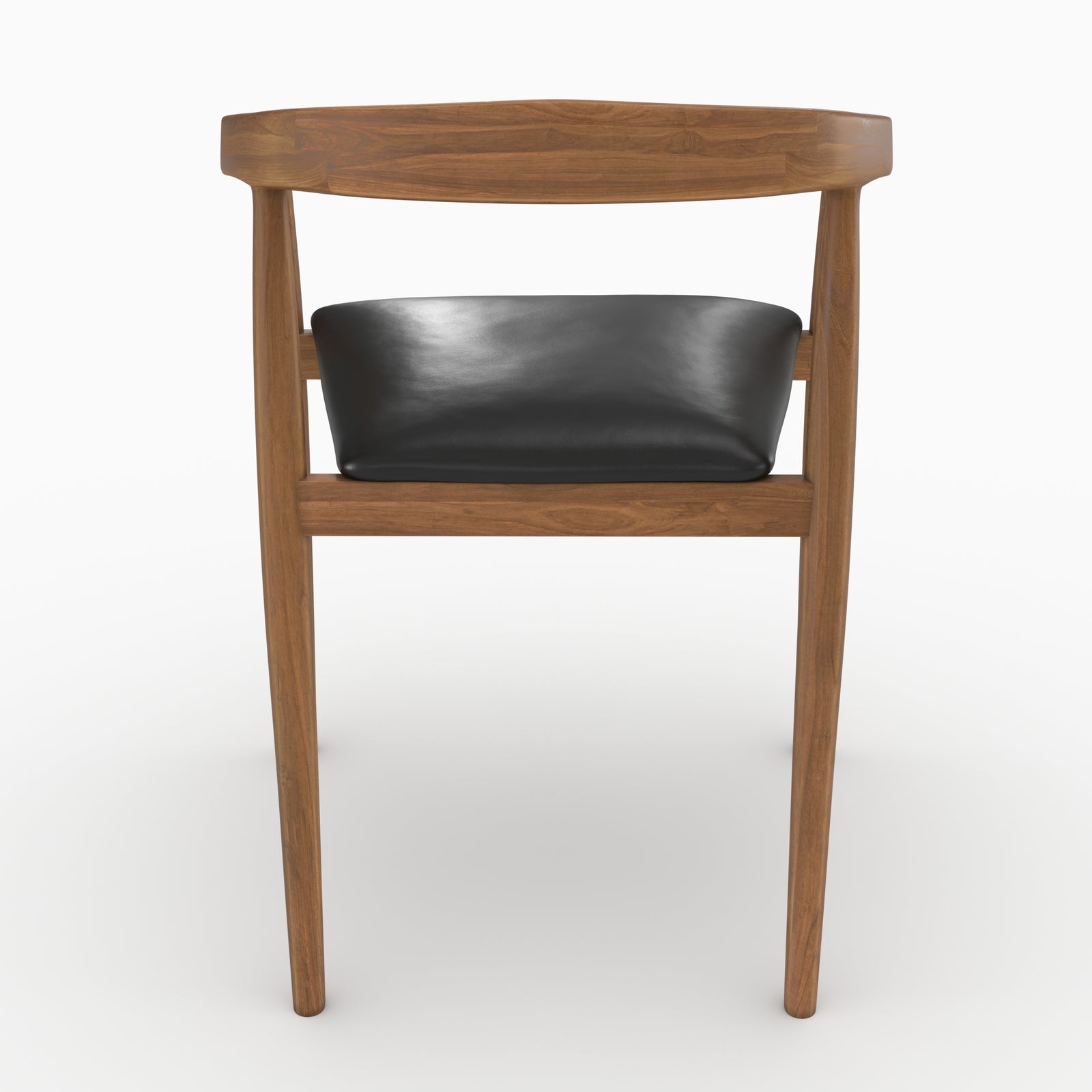Bali chaises lot 2 teck vernis cuir noir