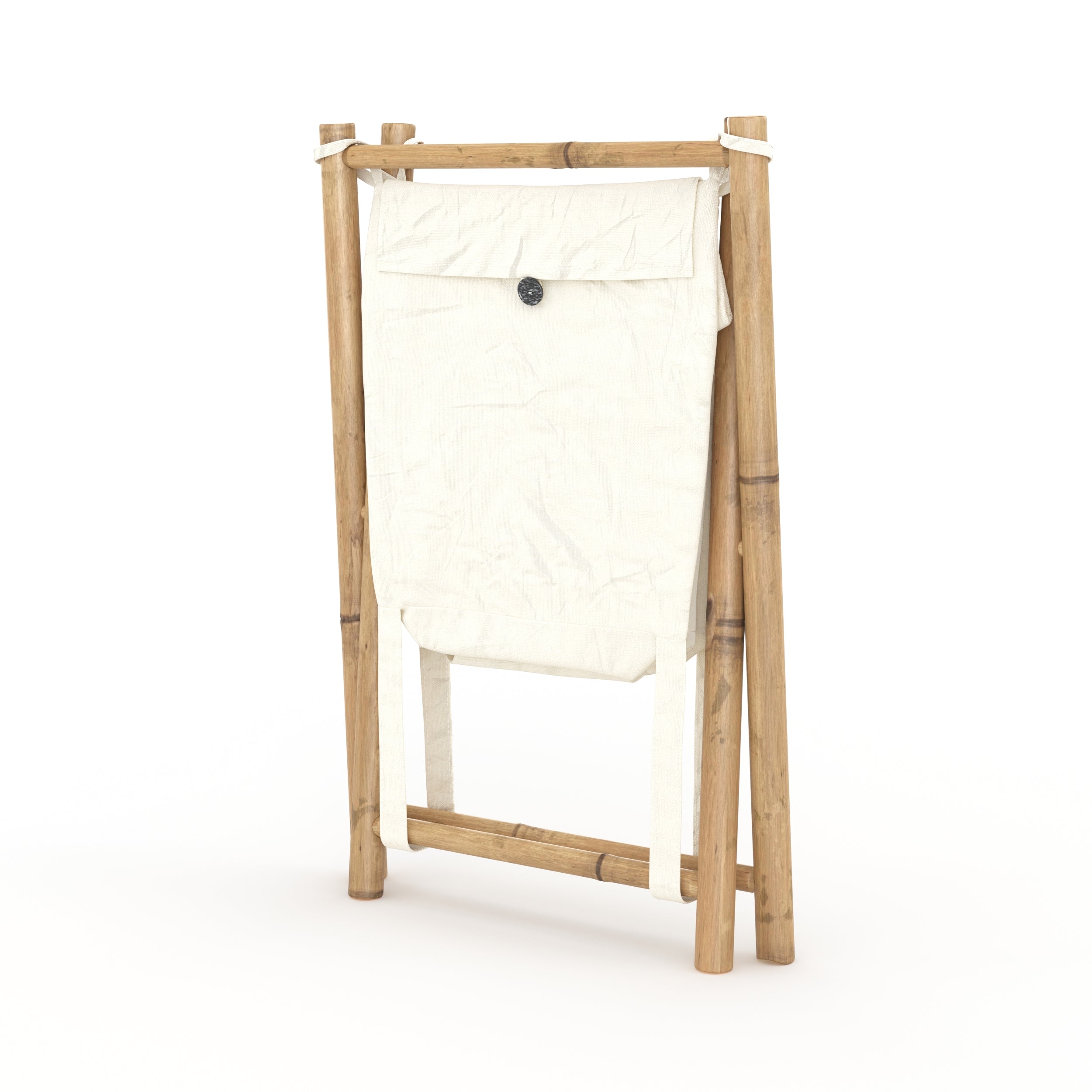 Bami panier linge style naturel tissu blanc